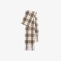 Narrow Check Alpaca Wool Blend Scarf in Pebble grey | Burberry® Official
