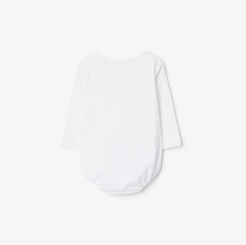 Check Cotton Three-piece Baby Gift Set in Sand beige - Children | Burberry® Official