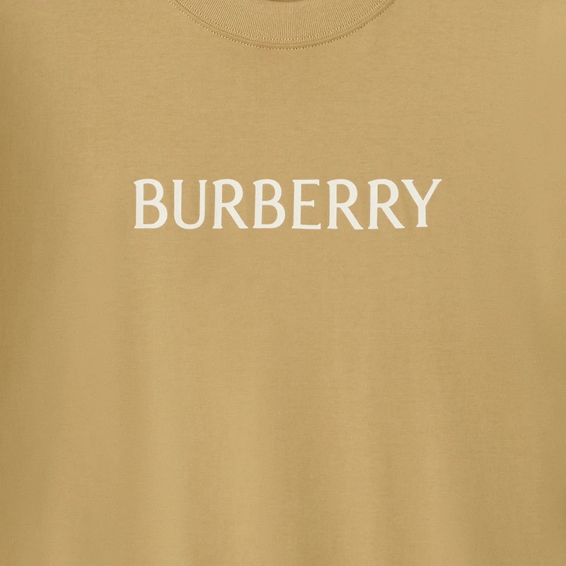 Logo Cotton T-shirt in Flax beige - Men | Burberry® Official