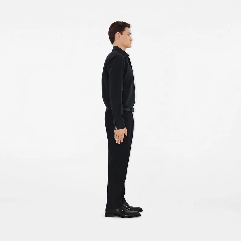 Slim Fit Cotton Formal Shirt in Black - Men | Burberry® Official