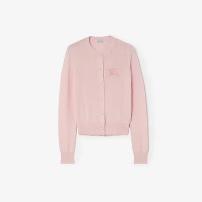 Knight Cotton Wool Cardigan in Mallow pink - Women, Lace | Burberry® Official