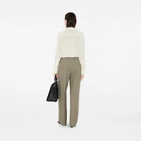 Wool Tailored Trousers in Olive drab - Women | Burberry® Official