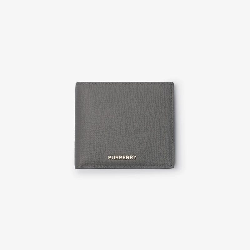 Leather Bifold Wallet in Anthracite grey - Men | Burberry® Official