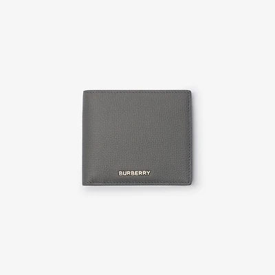 Leather Bifold Wallet in Anthracite grey - Men | Burberry® Official
