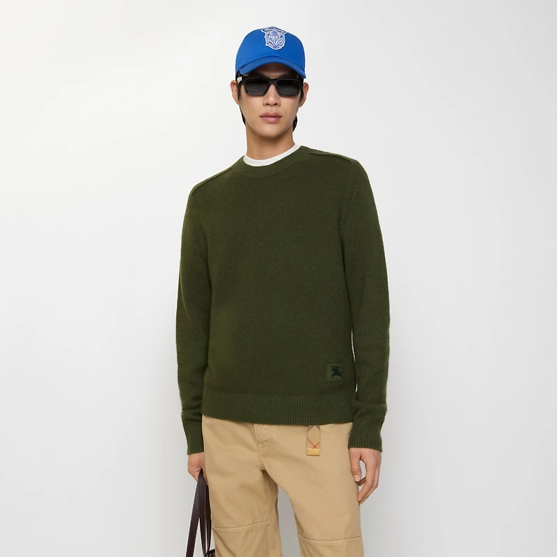 Cashmere Sweater in Tent green - Men | Burberry® Official