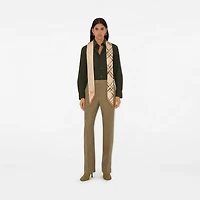 Skinny Reversible Check Silk Scarf in Teacup | Burberry® Official