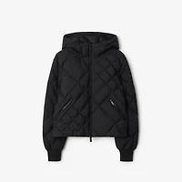 Check-stitch Nylon Delley Puffer Jacket in Black - Women | Burberry® Official