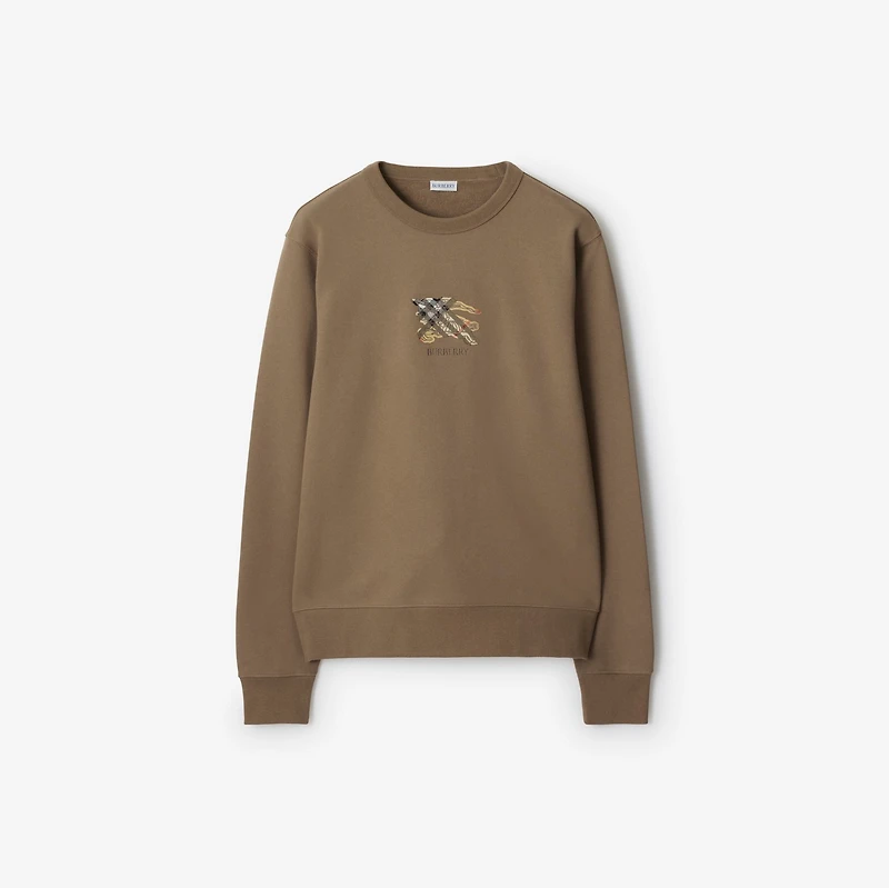 EKD Check Cotton Sweatshirt in Clay brown - Men | Burberry® Official