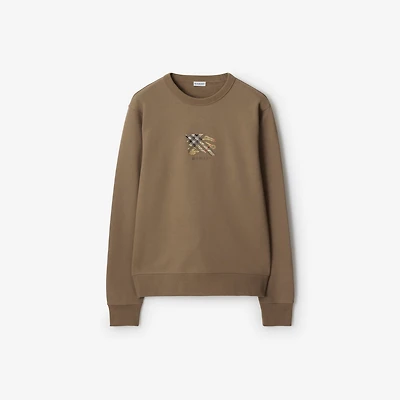 EKD Check Cotton Sweatshirt in Clay brown - Men | Burberry® Official