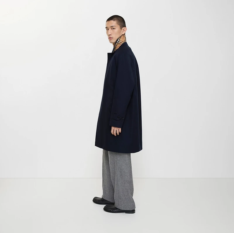 Mid-length Camden Heritage Car Coat in Coal blue - Men, Cotton Gabardine | Burberry® Official