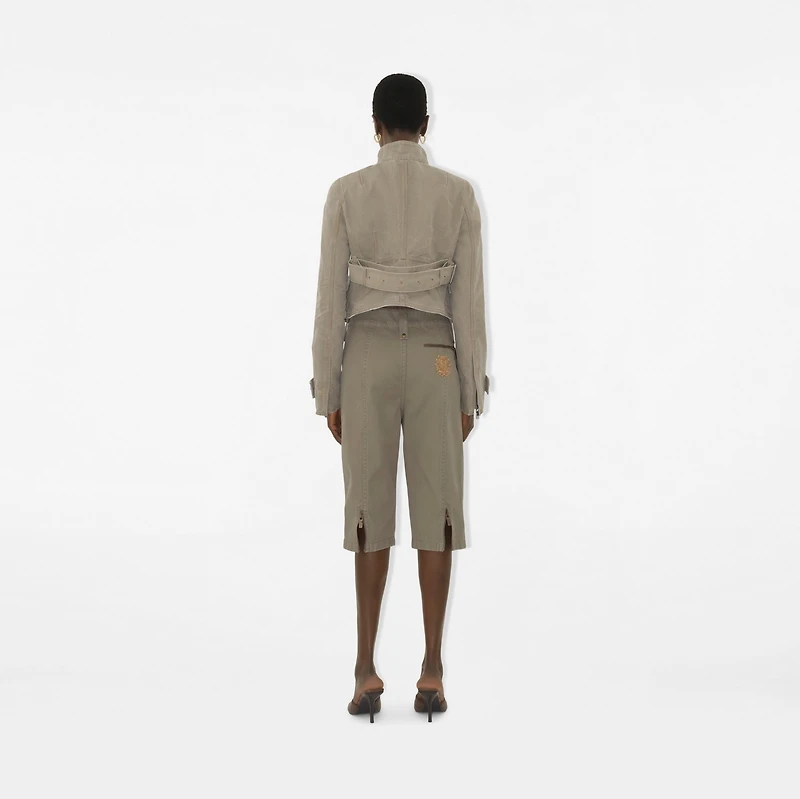 Cotton Capri Trousers in Quill - Women | Burberry® Official