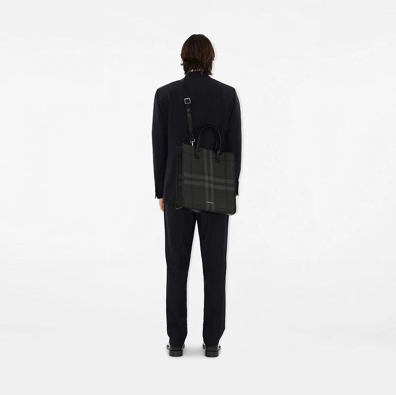 Slim Vertical Denny Tote in Charcoal - Men | Burberry® Official