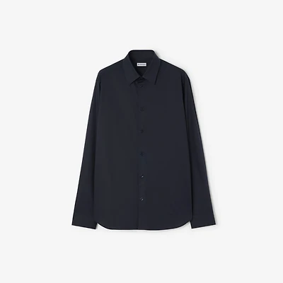 Cotton Shirt in Navy - Men | Burberry® Official