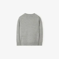 Thomas Bear Wool Sweater in Light grey melange | Burberry® Official