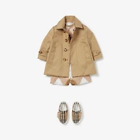 Reversible Check Gabardine Car Coat in Archive beige | Burberry® Official