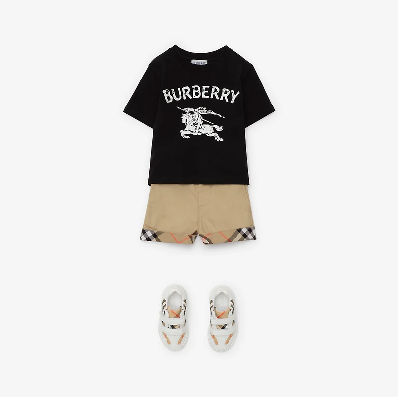 Knight Stretch Cotton T-shirt in Black | Burberry® Official