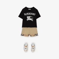Knight Stretch Cotton T-shirt in Black | Burberry® Official