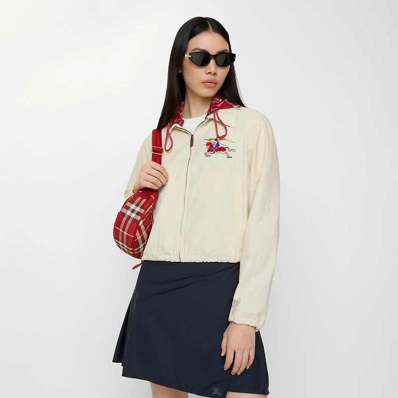 Cropped Newcott Hooded Jacket in Tundra beige - Women | Burberry® Official