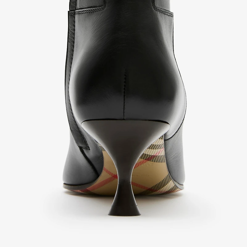 Leather Cameo Ankle Boots​ in Black - Women | Burberry® Official