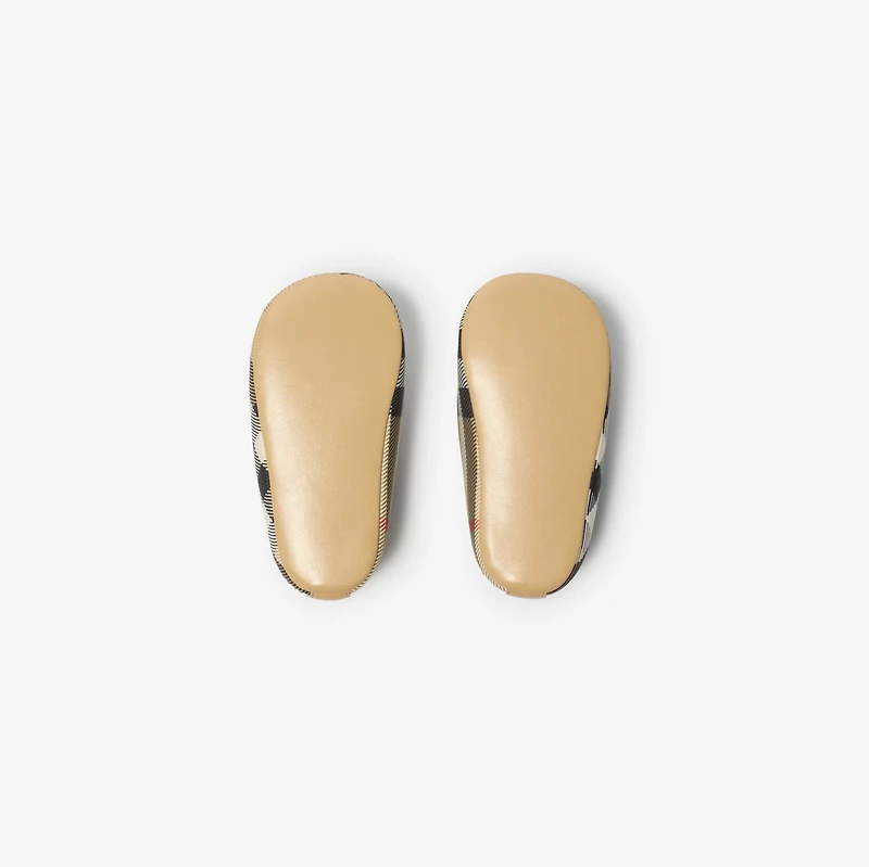 Check Nylon Blend Booties in Sand beige - Children | Burberry® Official