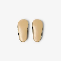 Check Nylon Blend Booties in Sand beige - Children | Burberry® Official