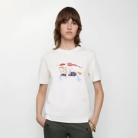 Crystal EKD Cotton T-shirt in Chalk - Women | Burberry® Official