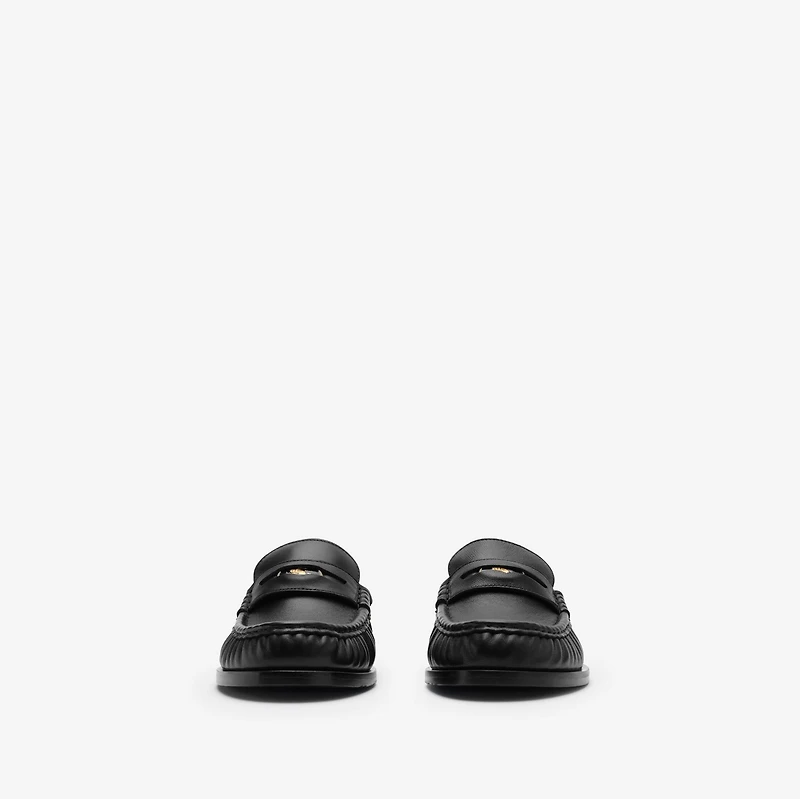 Leather Cadet Mules in Black - Women | Burberry® Official