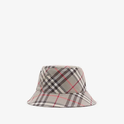 Check EKD Bucket Hat in Mauve grey - Men | Burberry® Official