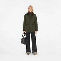 Quilted Nylon Barn Jacket in Shale/brush - Women | Burberry® Official