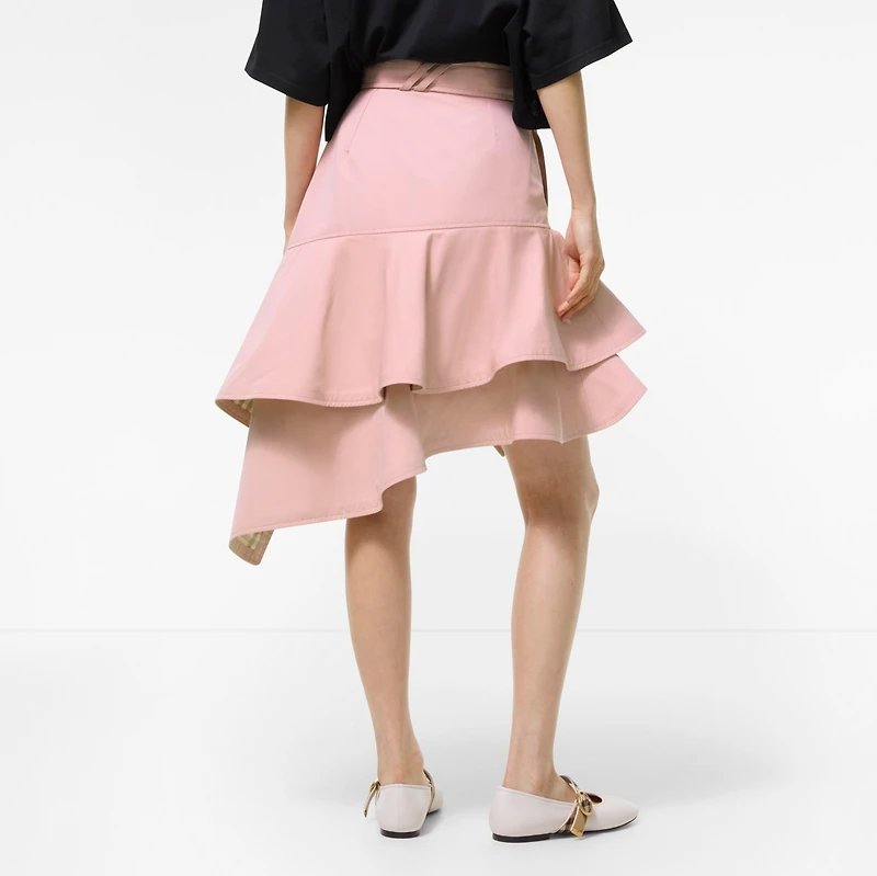 Ruffled Gabardine Trench Skirt in Begonia pink - Women | Burberry® Official