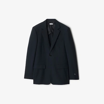 Wool Mohair Tailored Jacket in Navy - Men | Burberry® Official