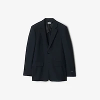Wool Mohair Tailored Jacket in Navy - Men | Burberry® Official