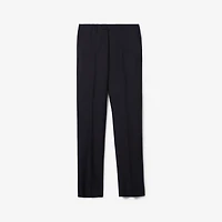 Wool Mohair Tailored Trousers in Navy - Men | Burberry® Official