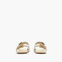 Check Suede Urchin Sandals in Bake beige - Women | Burberry® Official