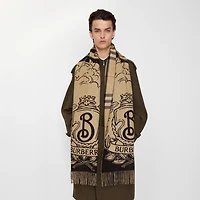 Wide Reversible Stormy Knight Scarf in Sand | Burberry® Official