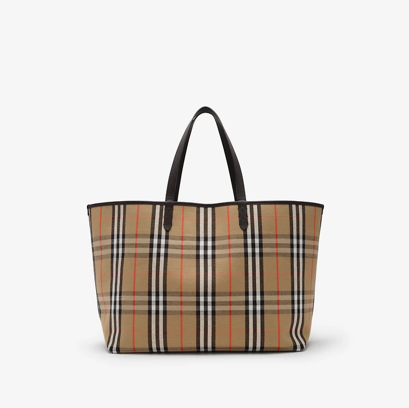 Large Reversible Bloomsbury Tote​ in Sand beige/peat brown - Men | Burberry® Official