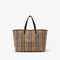 Large Reversible Bloomsbury Tote​ in Sand beige/peat brown - Men | Burberry® Official