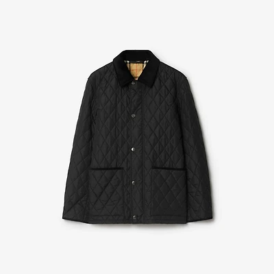 Quilted Nylon Barn Jacket in Black - Men | Burberry® Official
