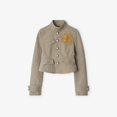 B Crest Cotton Tailored Jacket in Quill - Women | Burberry® Official