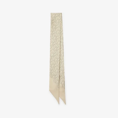 Skinny B Charm Silk Scarf in Nutmeg | Burberry® Official