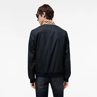 Gabardine Glenfields Harrington Jacket in Navy - Men, Cotton | Burberry® Official