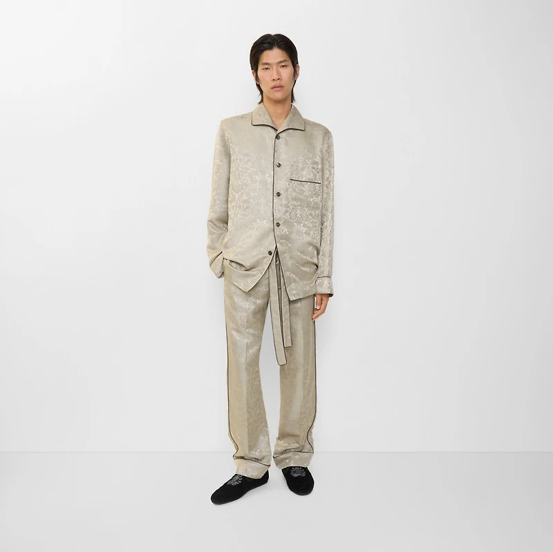 Sunflower Silk Pyjama Trousers in Taupe beige - Men | Burberry® Official