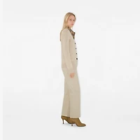 Check Label Wool Cardigan in Nutmeg - Women | Burberry® Official