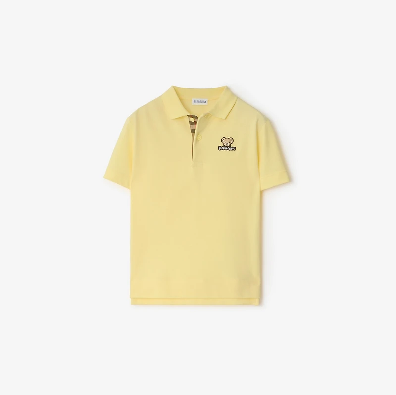 Cotton Polo Shirt in Sherbet | Burberry® Official
