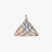 Check Cotton Two-piece Baby Gift Set in Pale stone - Children | Burberry® Official