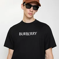 Logo Cotton T-shirt in Black - Men | Burberry® Official