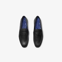 Leather Pearl Loafers in Black - Men | Burberry® Official