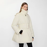 Belted Berryhill Padded Car Coat in Ice beige - Women | Burberry® Official