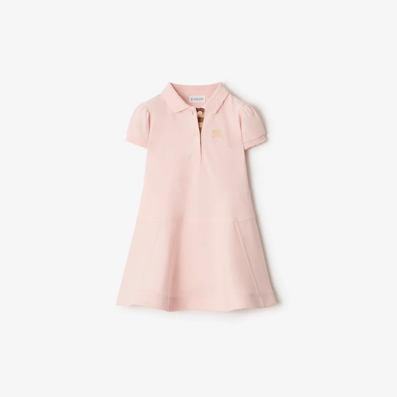 Cotton Polo Shirt Dress in Ice pink | Burberry® Official