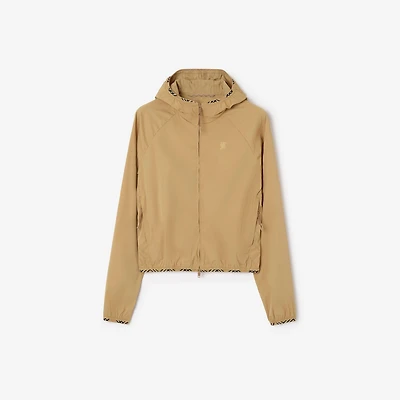 Stretch Nylon Hooded Jacket in Beige - Women | Burberry® Official